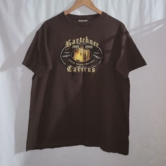 Green Brand Recycle Kartchner Caverns 10th Anniversary Brown T-shirt Size L - Picture 1 of 8